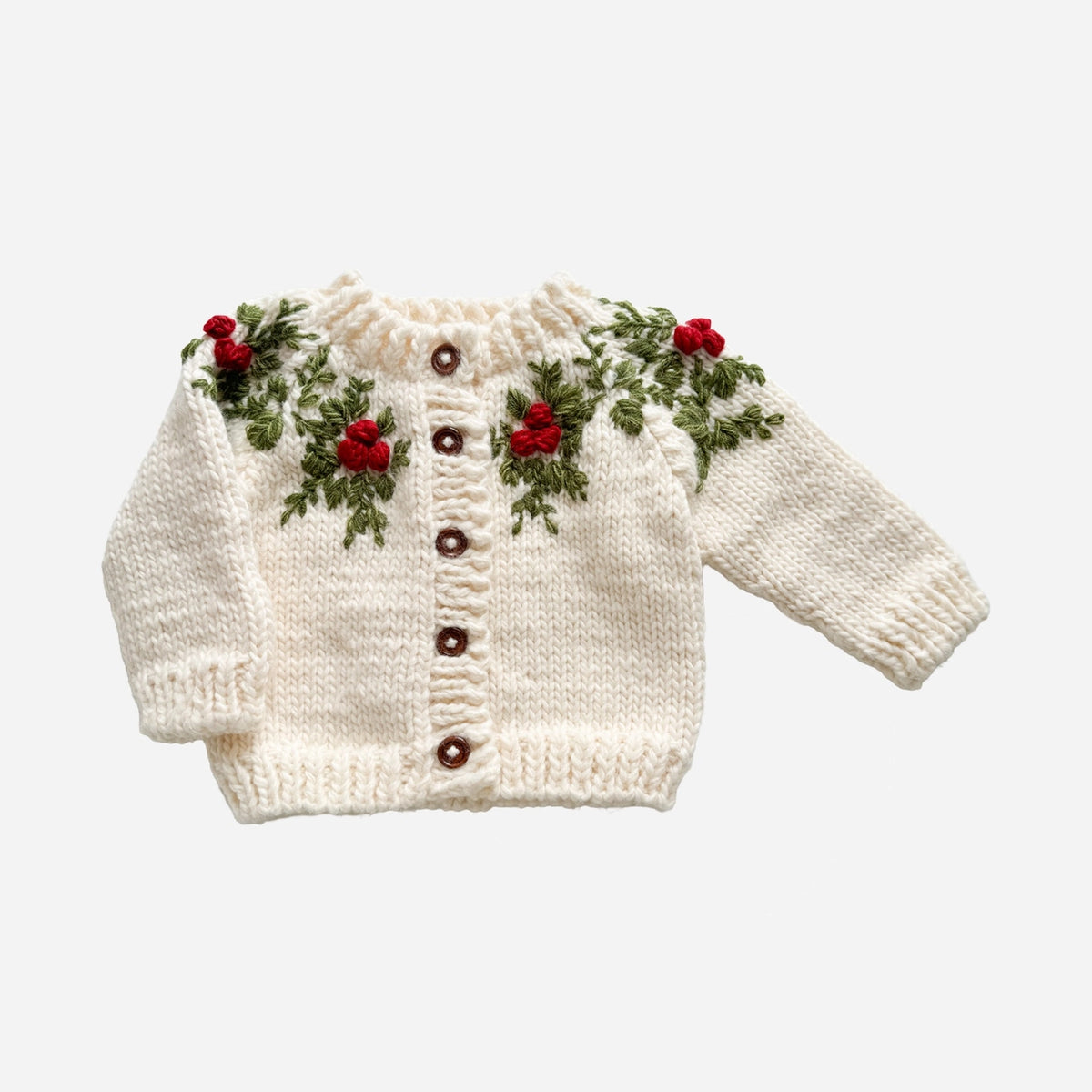 Baby Cardigan Sweater - Holly Mistletoe