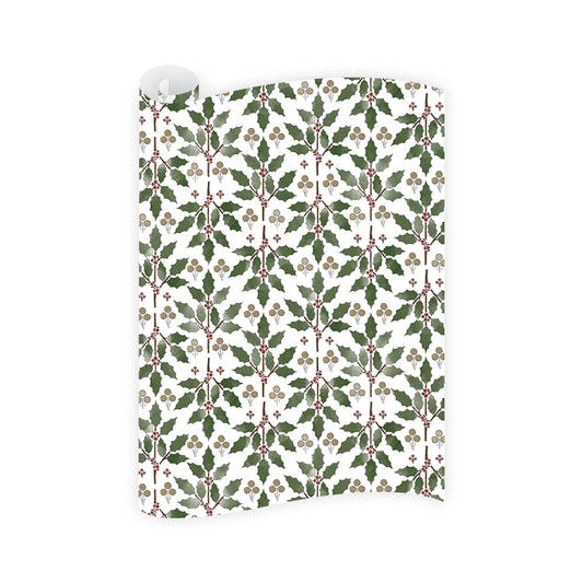 Gift Wrap - Holly Stencil (3 sheets)