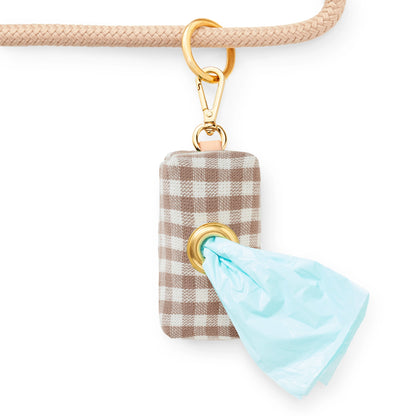 Waste Bag Dispenser - Mushroom Brown Gingham