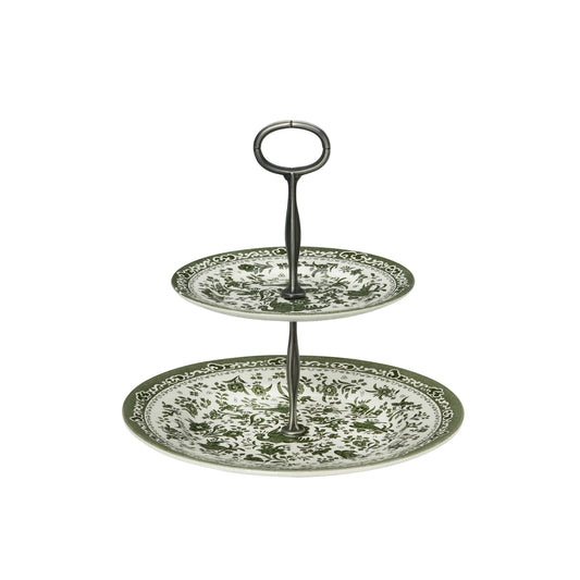 Green Regal Peacock - Cake Stand 2 Tier