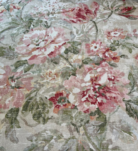 Pillow - Pink Muted Floral with Feather Insert 20"x 20"