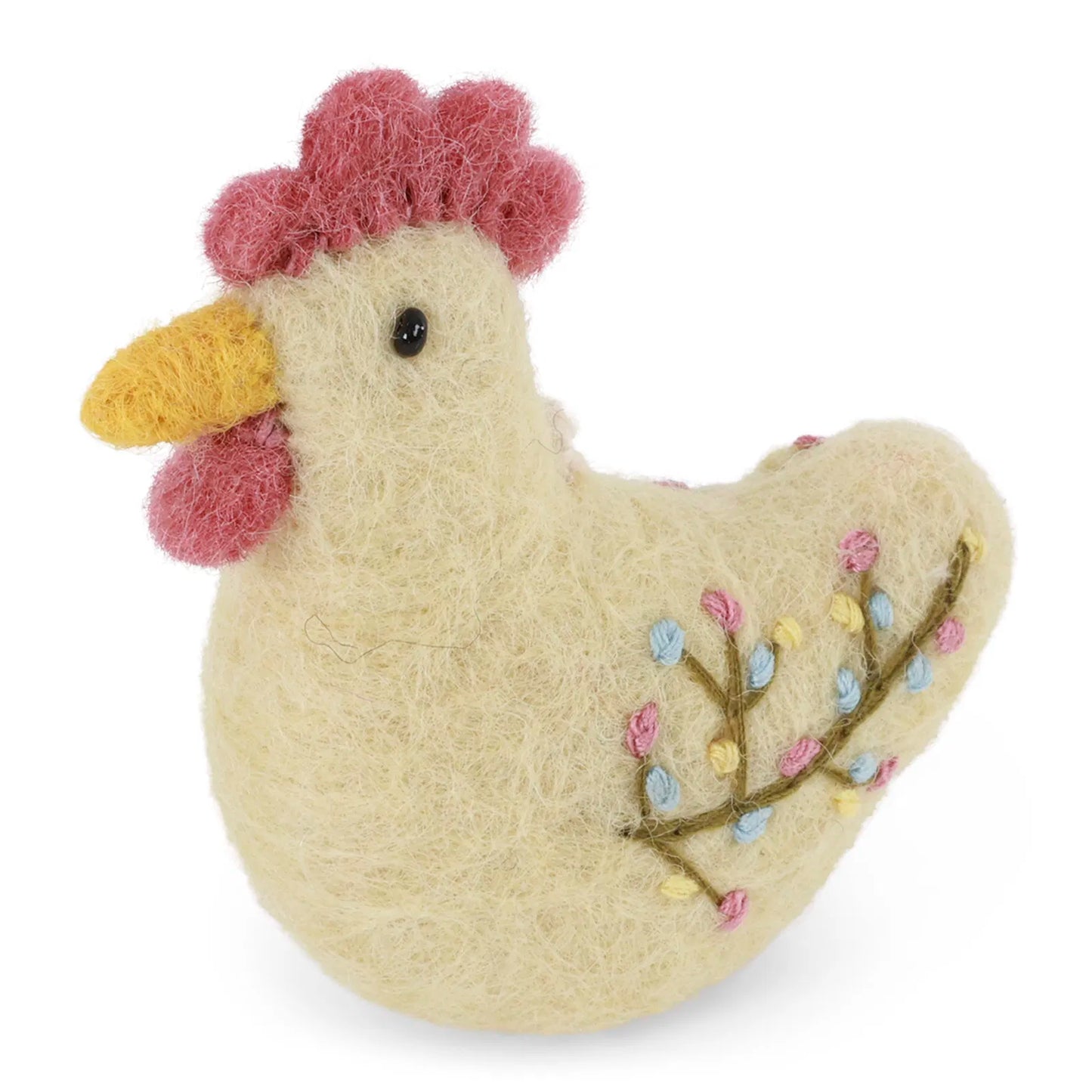 Rooster with Embroidery - Yellow