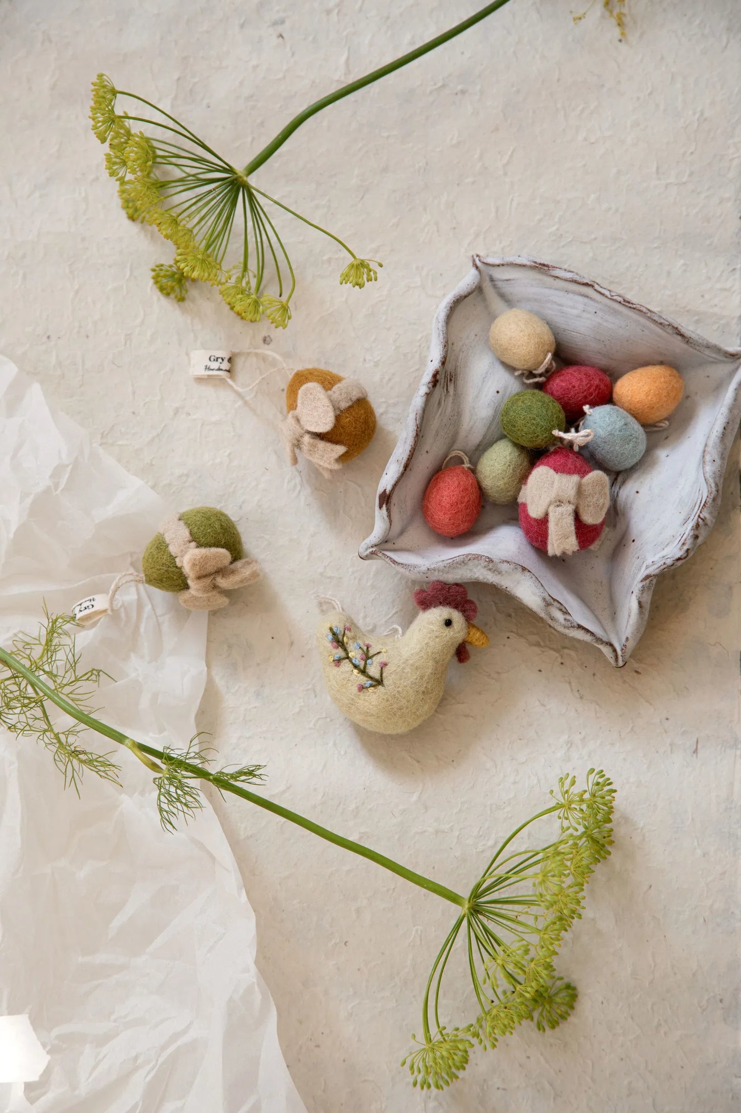 Rooster with Embroidery - Yellow