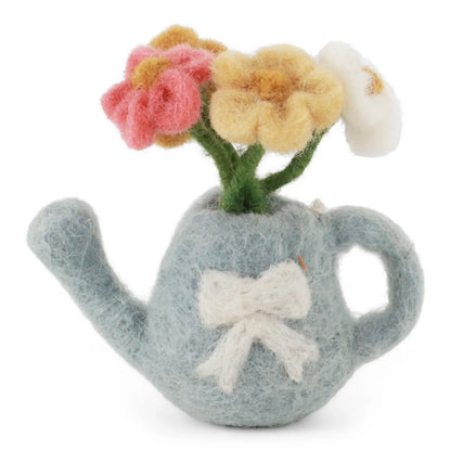 Watering Can with Flowers - Light Blue