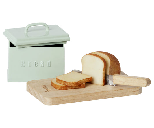 Bread Box with Cutting Board and Knife (Miniature)