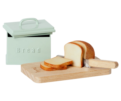 Bread Box with Cutting Board and Knife (Miniature)