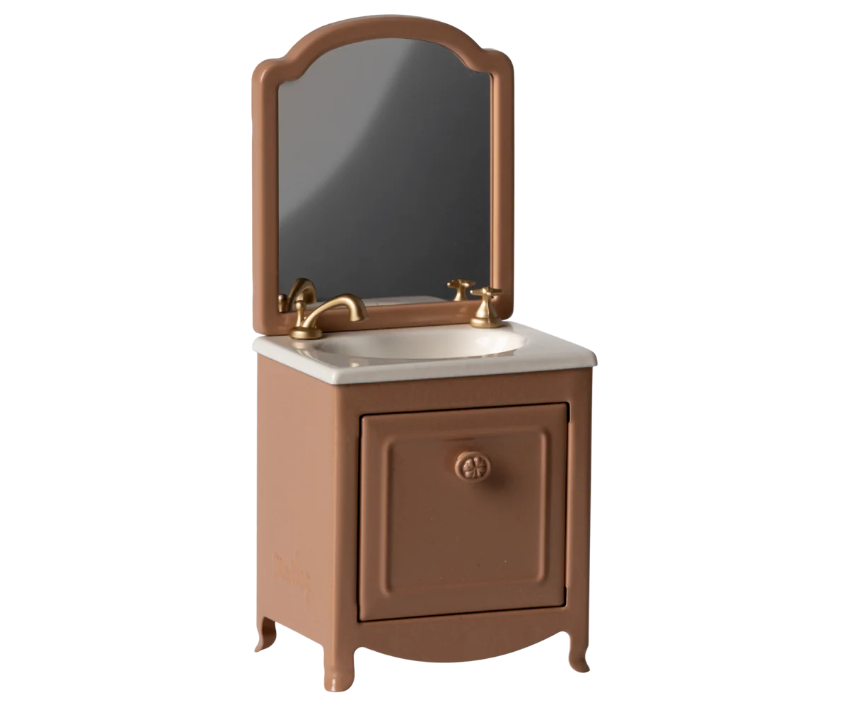 Sink with Mirror - Dark Powder & Flower Knob (Mouse)
