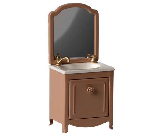 Sink with Mirror - Dark Powder & Flower Knob (Mouse)