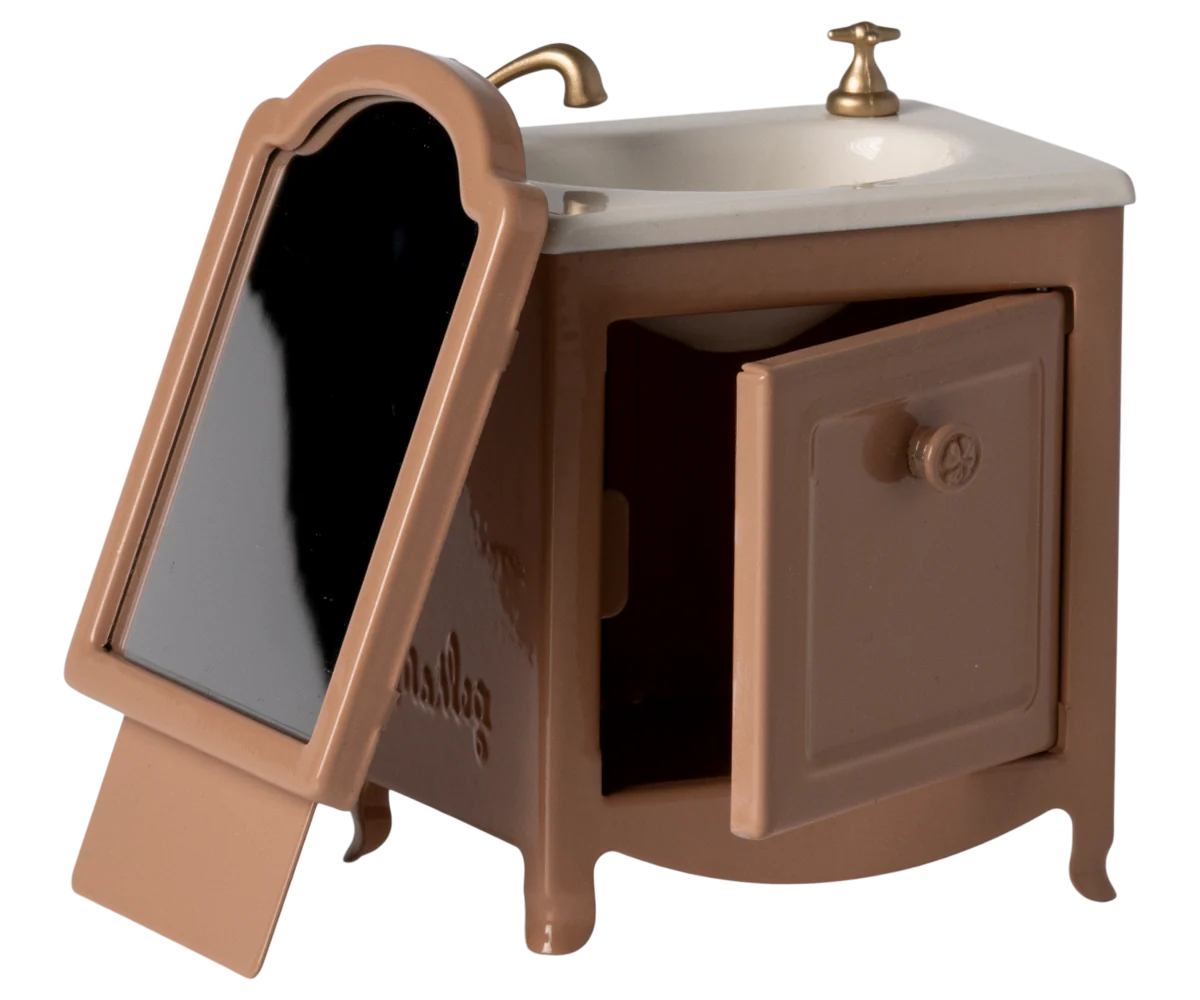 Sink with Mirror - Dark Powder & Flower Knob (Mouse)