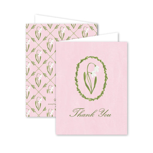Card - Thank You - Snowdrop Meadow Pink