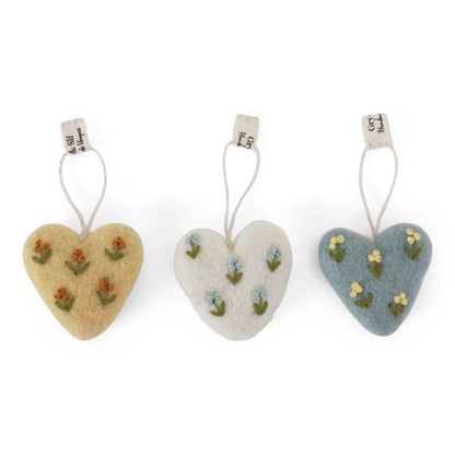 Ornament - Heart with Embroidery Small