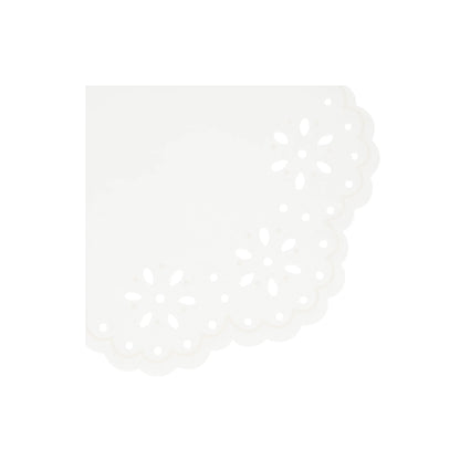 Paper Napkins - Broderie Anglaise Lace White Large
