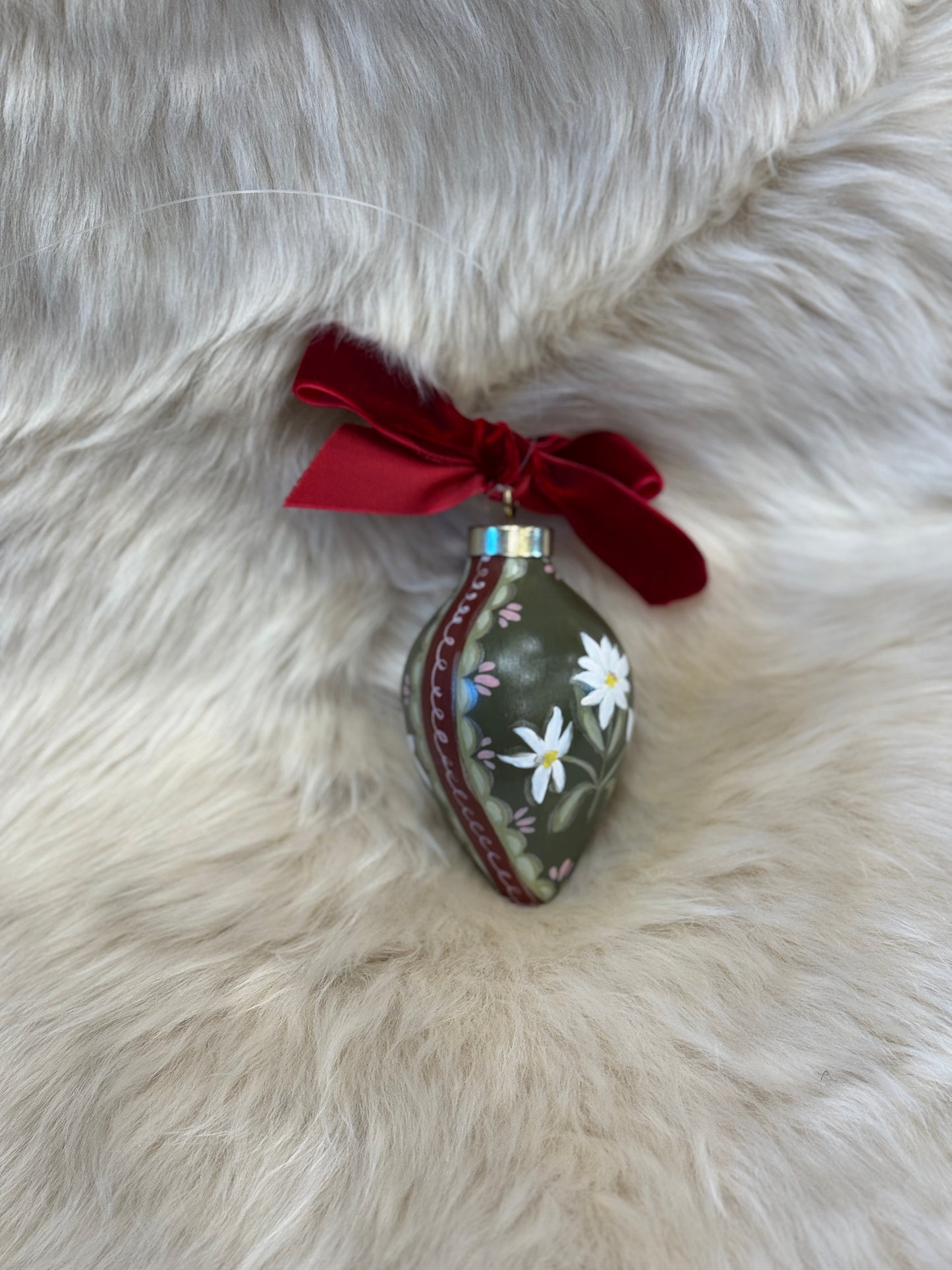 Sarah Maggie Hand Painted Ornament - Edelweiss