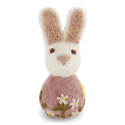 Ornament - Bunny with Flower Embroidery - Lavender