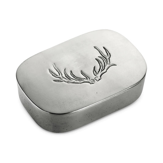 Pewter Antler Etched Box