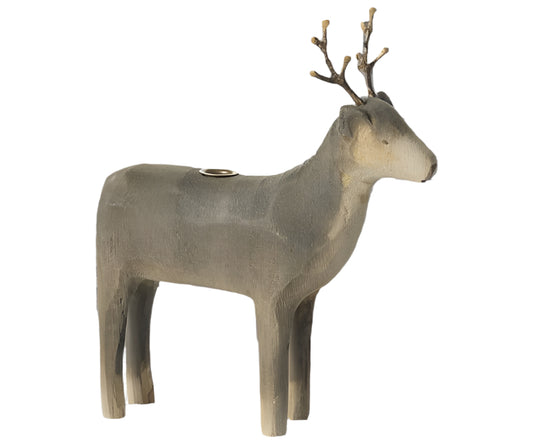 Wooden Reindeer - Candle Holder - Medium