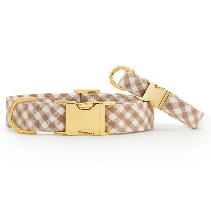 Mushroom Brown Gingham Collar