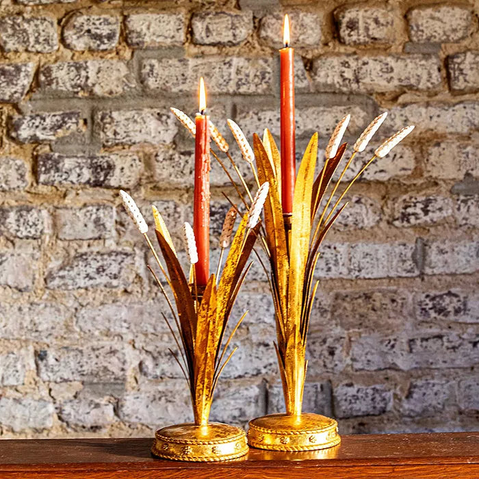Forest Walk Wheat Candlestick 17"