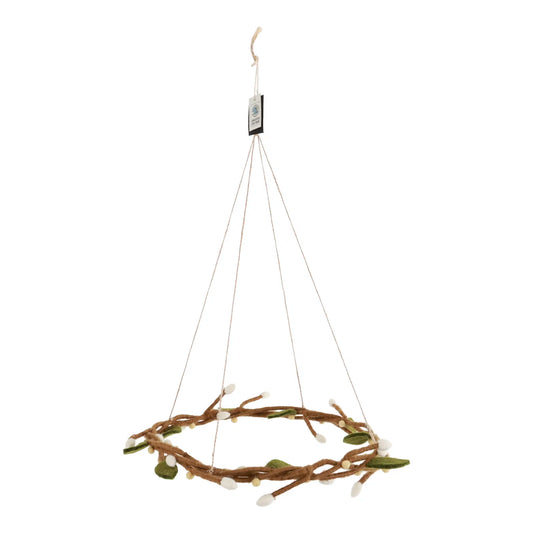 Hanging Wreath - Light Yellow Berries