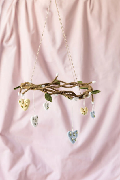 Ornament - Heart with Embroidery Mini