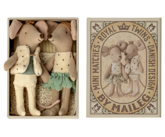 Little Brother & Sister - Royal Mice Twins - Blue Skirt
