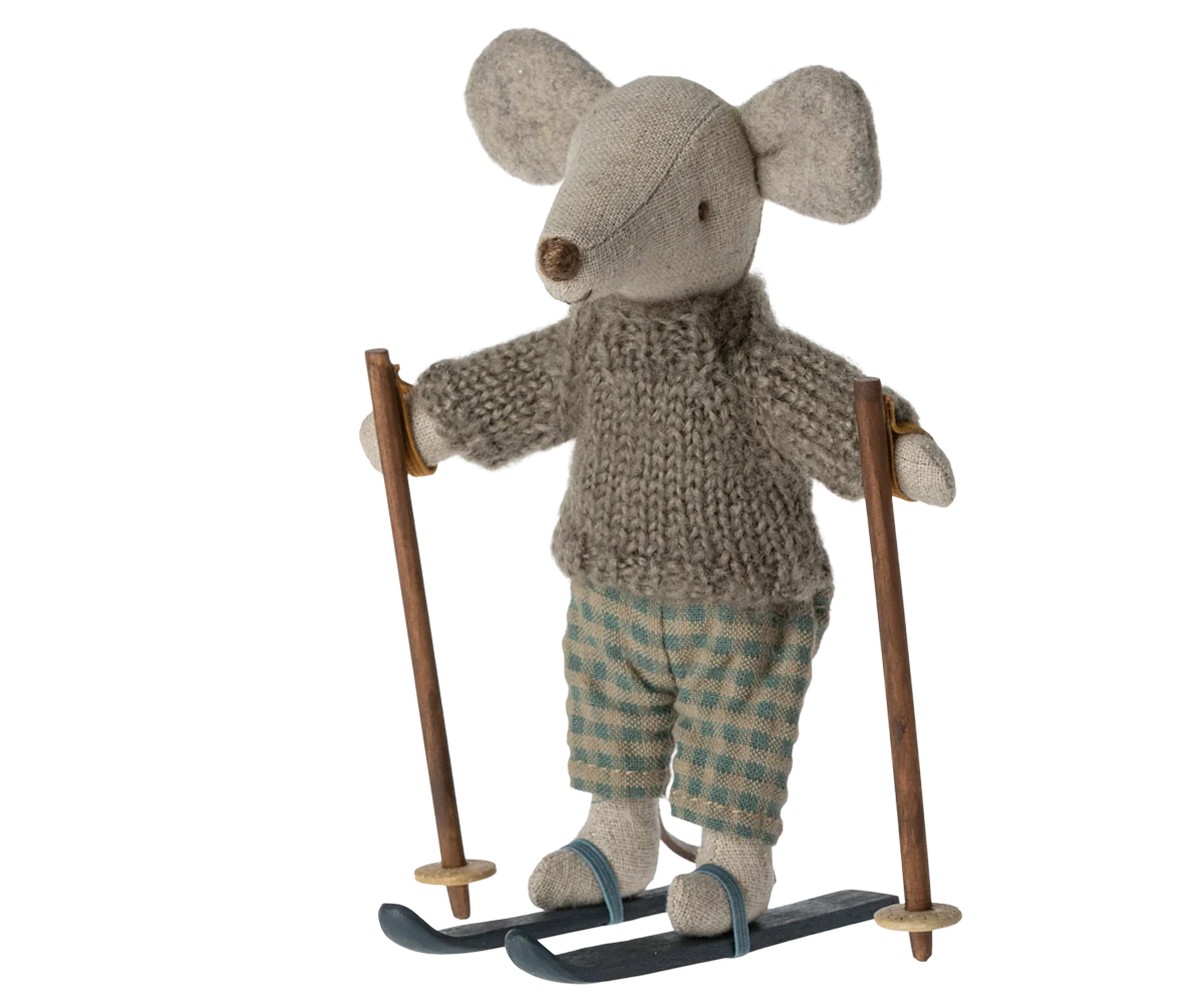 Big Brother Mouse - Winter with Ski Set - Grey Sweater