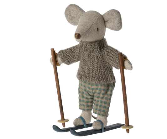 Big Brother Mouse - Winter with Ski Set - Grey Sweater