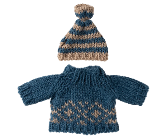 Mouse Clothes - Dad - Knitted Sweater & Hat