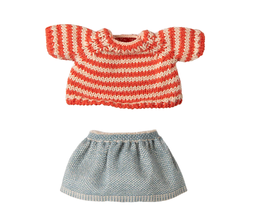 Mouse Clothes - Big Sister - Knitted Sweater & Skirt