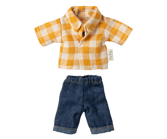 Mouse Clothes - Dad - Yellow Checked Shirt & Pants