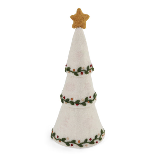 Felt White Christmas Tree with Embroidery - 3 in 1
