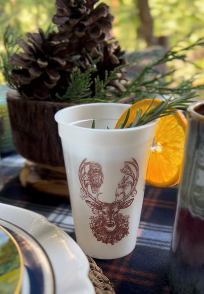 On the Go Pearlized Cups - Christmas Deer (set of 12)