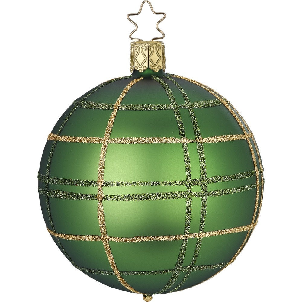Ornament - Ball Green Dressy Check Matt 3.2"