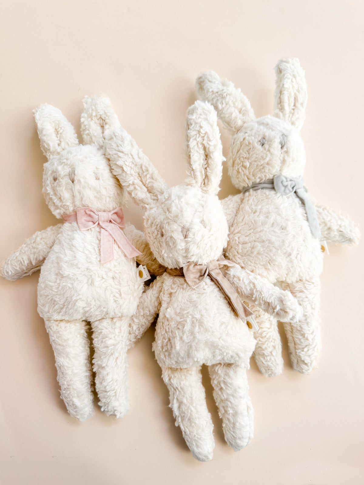 Sherpa Bunny with Velvet Bow - Blush