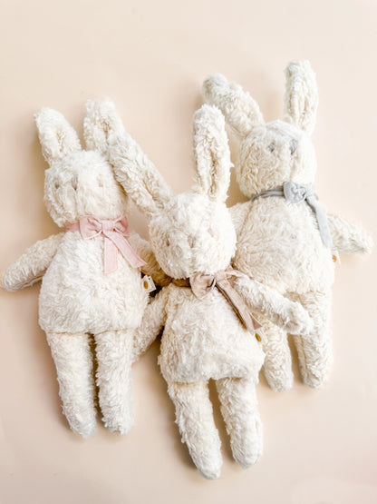Sherpa Bunny with Velvet Bow - Blush