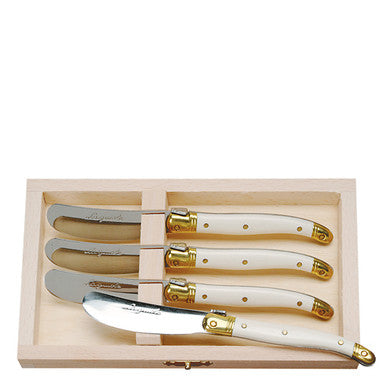 Laguiole Cheese Utensil  - Ivory & Brass (Spreader)