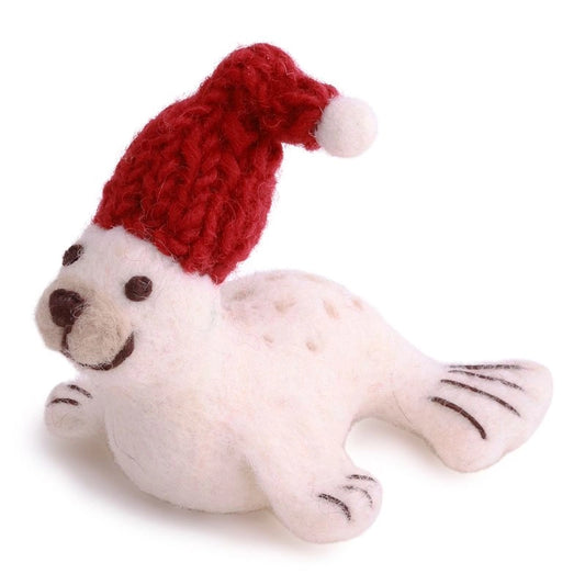 Felt White Seal - with Hat