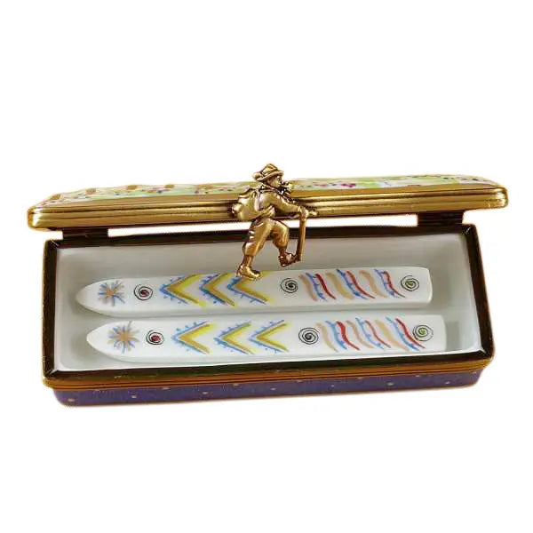 Limoges Porcelain - Ski Box with Skis