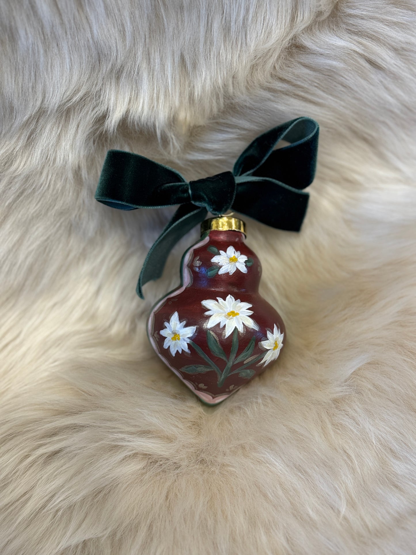 Sarah Maggie Hand Painted Ornament - Edelweiss