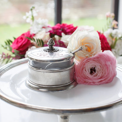Pewter Peltro Condiment Bowl with Spoon