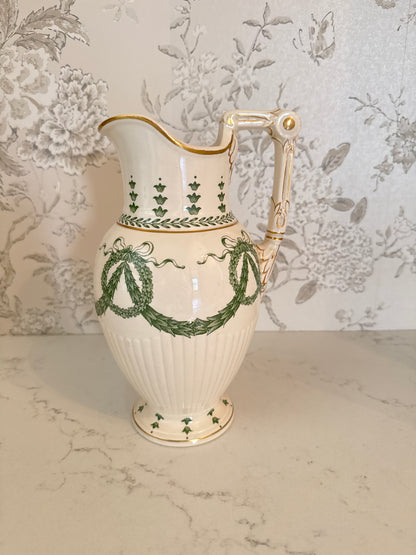 Antique 19th c. French Hand-Painted Faience Pitcher