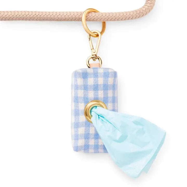 Waste Bag Dispenser - Sky Blue Gingham