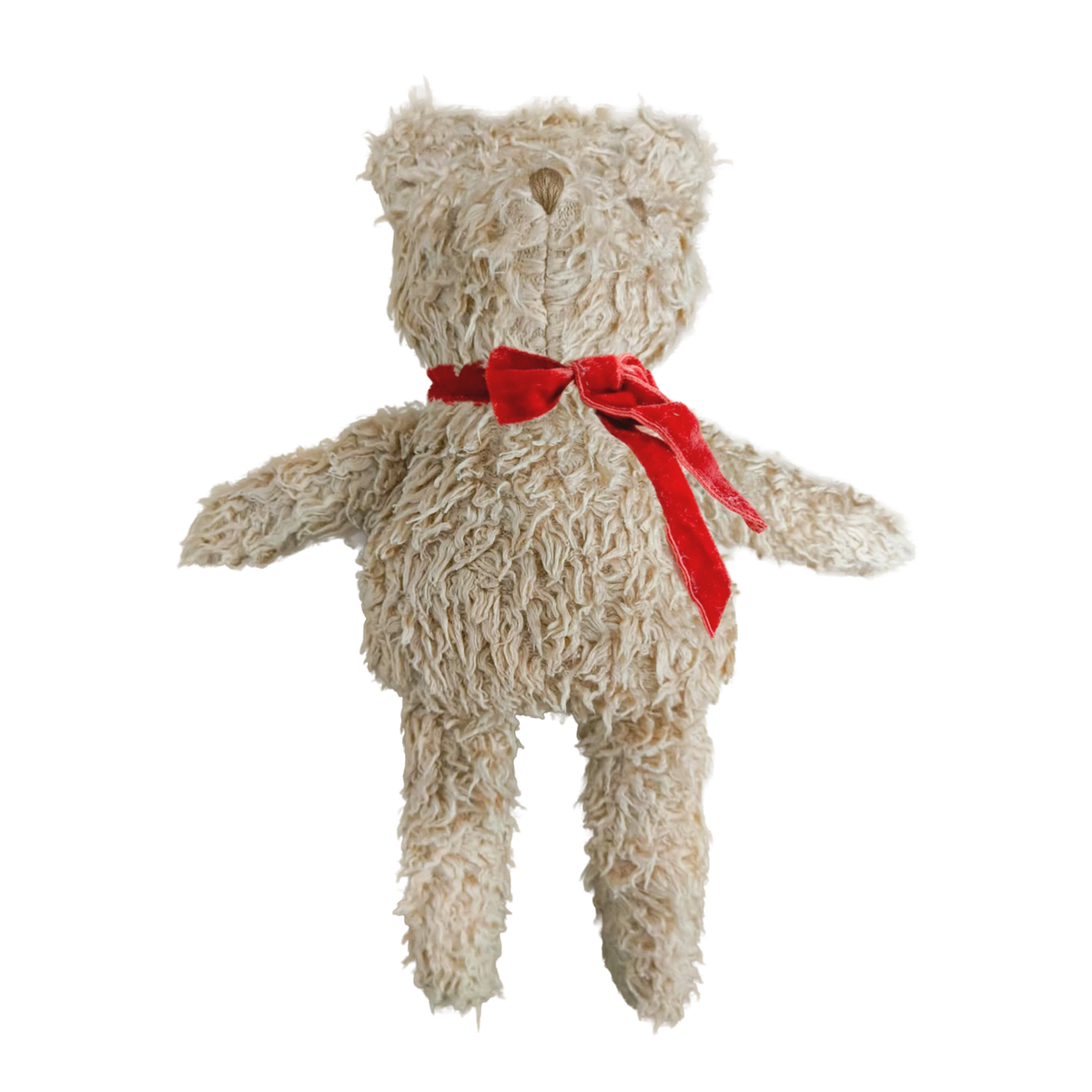 Sherpa Bear with Velvet Bow - Red