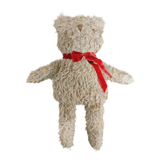 Sherpa Bear with Velvet Bow - Red