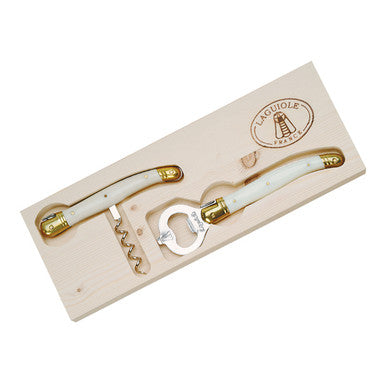 Laguiole Corkscrew & Bottle Opener - Jean Dubost Ivory & Brass