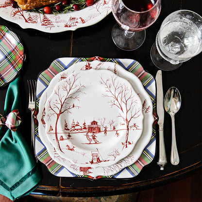 Country Estate Ruby - Winter Frolic Dessert/Salad Plate Christmas Day