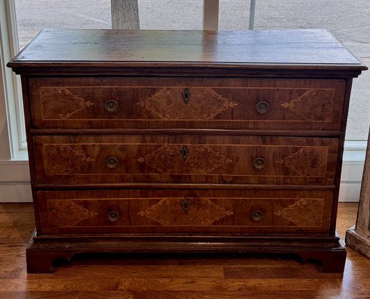 Antique 18th c. Italian Walnut Chest with Inlay
