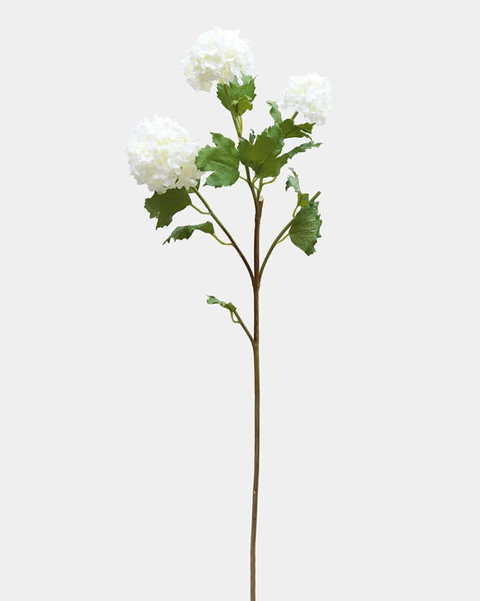 Floral Stem - Snowball Cream 33"