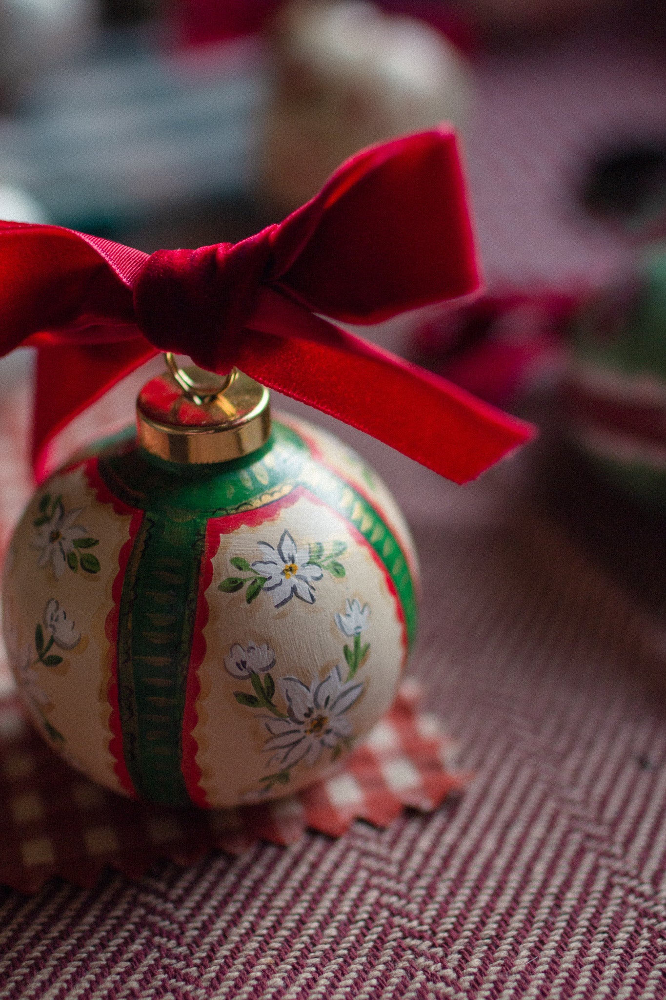 Sarah Maggie Hand Painted Ornament - Edelweiss