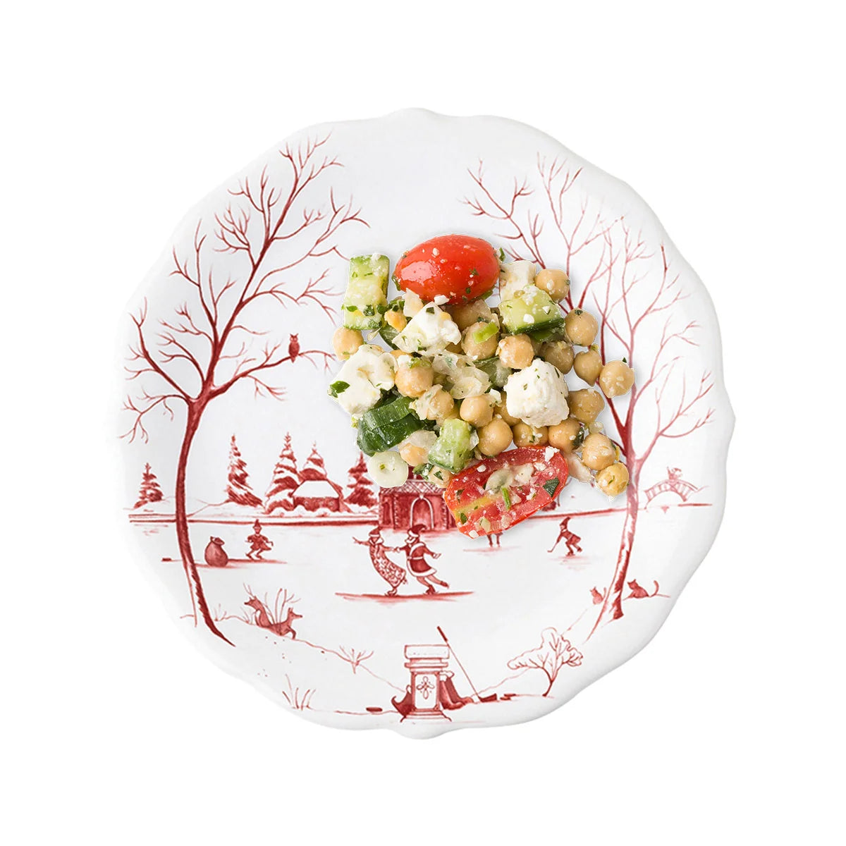 Country Estate Ruby - Winter Frolic Dessert/Salad Plate Christmas Day